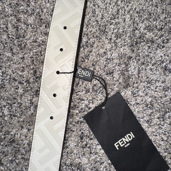 Fendi White FF Embossed Leather Belt Strap NWT | Made in Italy | 38” - Picture 12 of 12